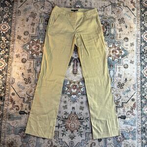 Theory Women's Trousers Tan Business Dress Pants Size 4 Classic Luxury Cotton